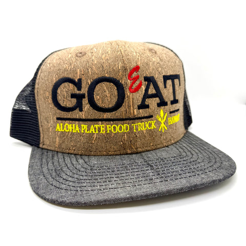 Go Eat Aloha Plate Food Truck Trucker Hat - Cork/Black