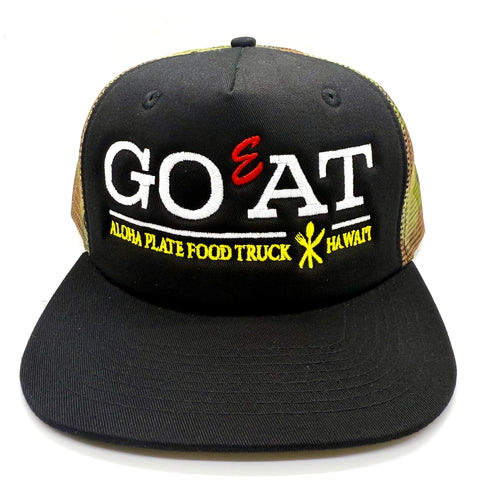 Go Eat Aloha Plate Food Truck Trucker Hat Black/Camo
