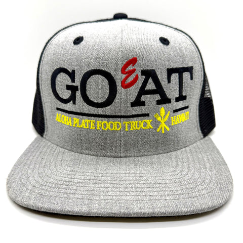 Go Eat Aloha Plate Food Truck Trucker Hat - Grey/Black